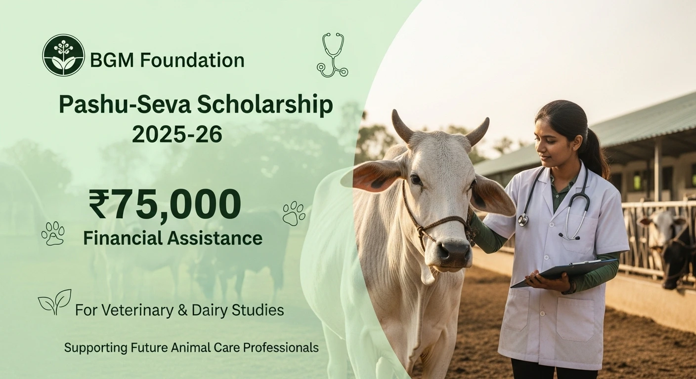 BGM Foundation Pashu-Seva Scholarship 2025-26: Get ₹75,000 for Veterinary & Dairy Studies