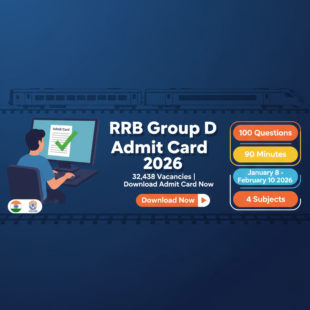 Railway RRB Group D Exam City Admit Card 2026.
