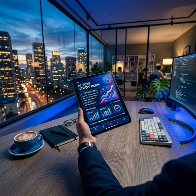 AI study plan on tablet