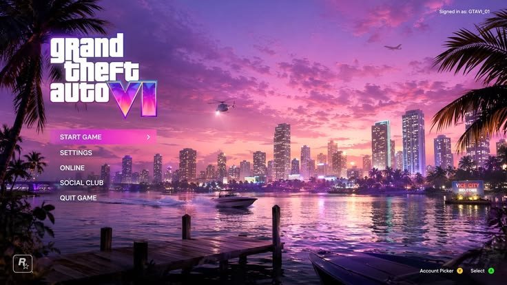 GTA 6 Start Menu Concept Screen