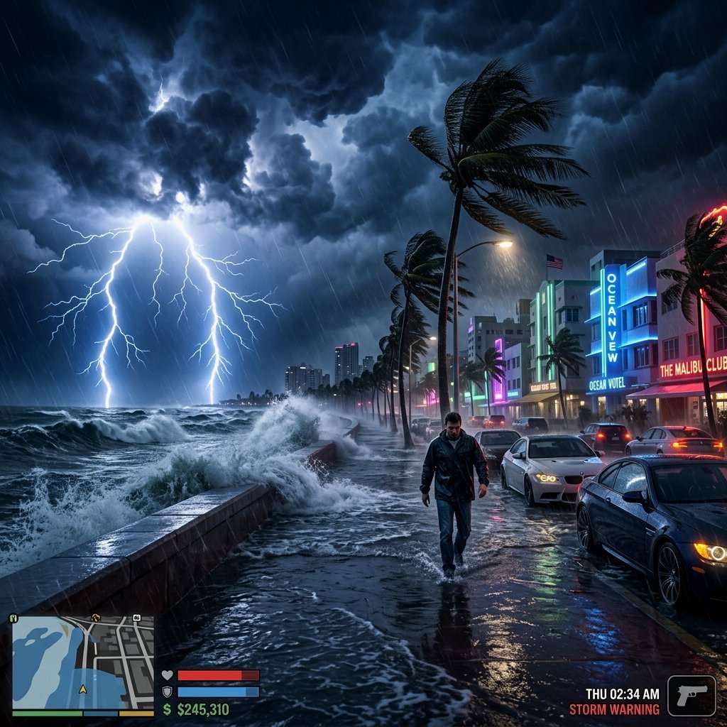 GTA 6 Weather System & Graphics: Hurricanes, Flooding, and Real-Time Climate in Vice City